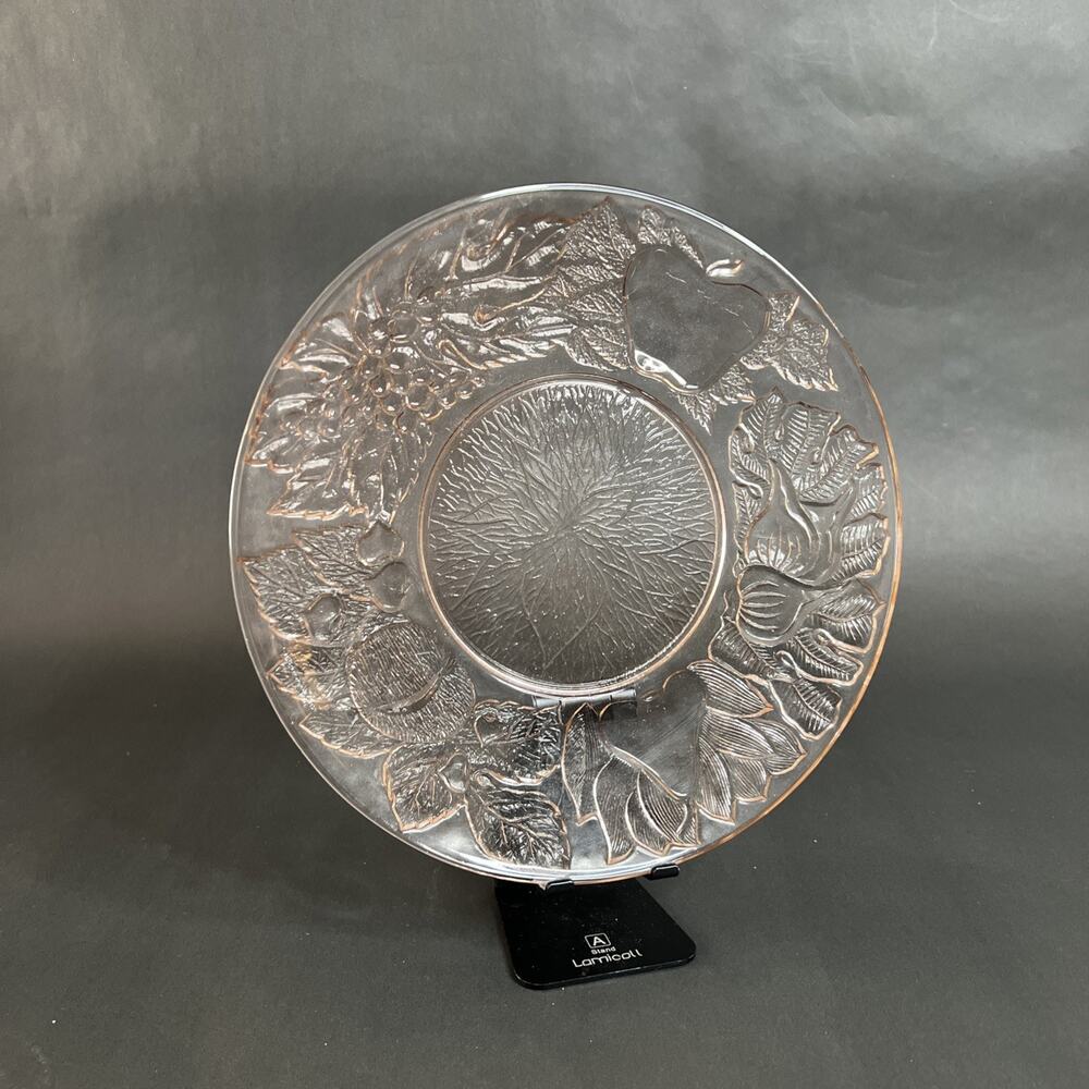 VTG Pink Glass Plate-KIG Indonesia-Embossed Fruits/Leaves – Retro Kitchen Decor